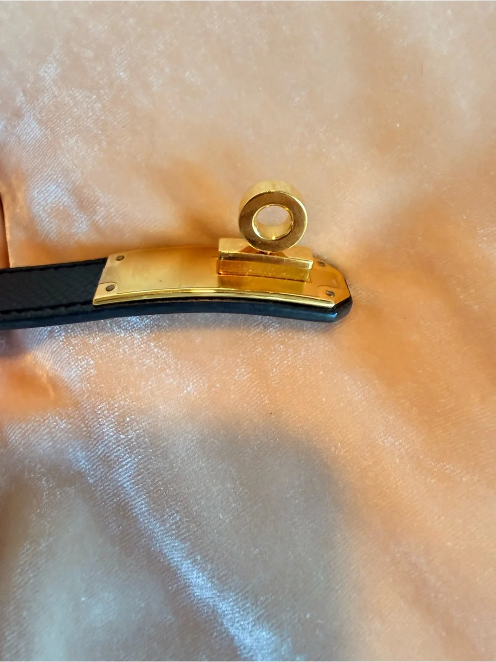 Hermes Kelly belt Black Leather Women’s Belt with Gold hardware